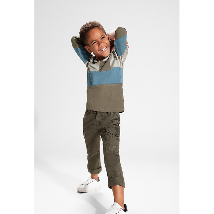 Μακρυμάνικη μπλούζα από ζέρσεϊ με ρίγες και τσέπη 