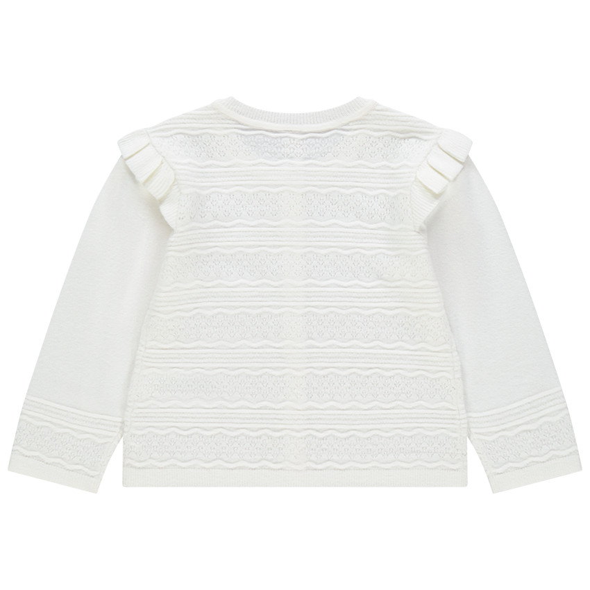 Gilet en maille fantaisie et volants 