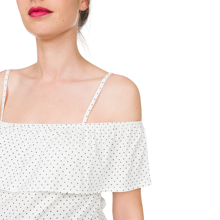 Τοπ εγκυμοσύνης με λεπτές τιράντες και βολάν 