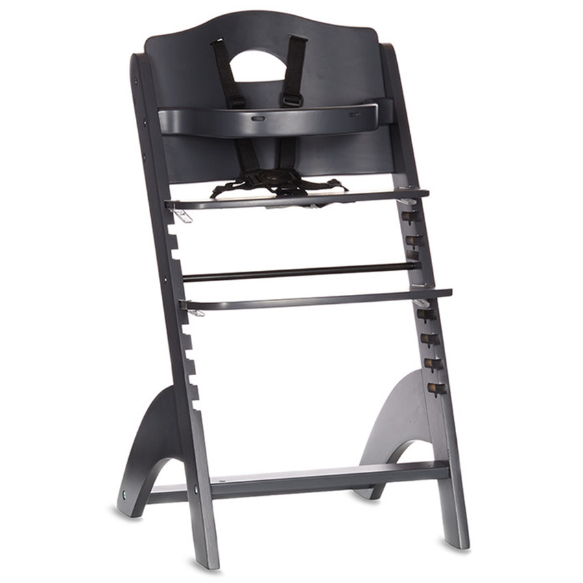 Chaise haute évolutive Zeta 2 avec tablette - Gris anthracite 