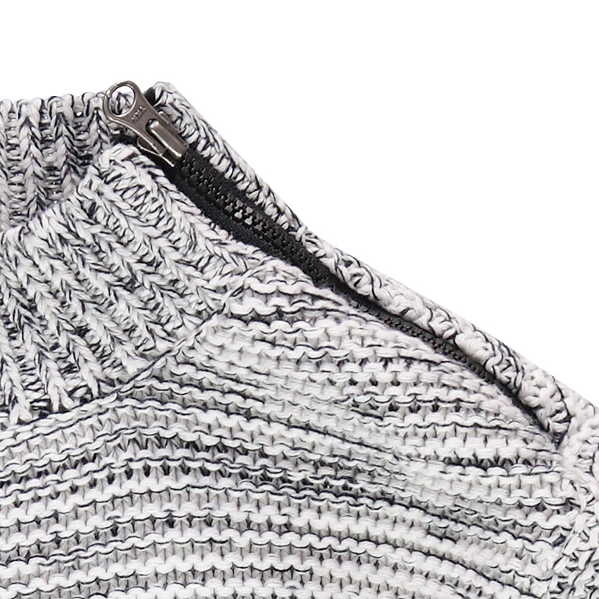 Πλεκτό μελανζέ με φερμουάρ στη λαιμόκοψη και τυπωμένο κείμενο 