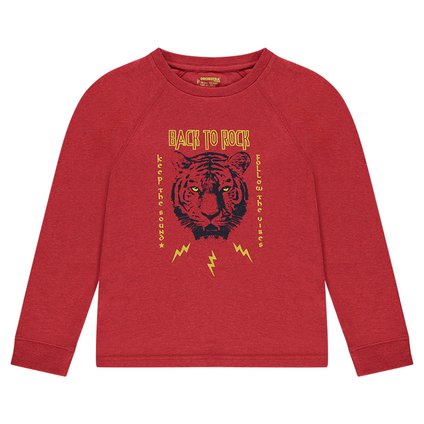 Παιδικά - Μακρυμάνικη μπλούζα ζέρσεϊ με στάμπα τίγρη 