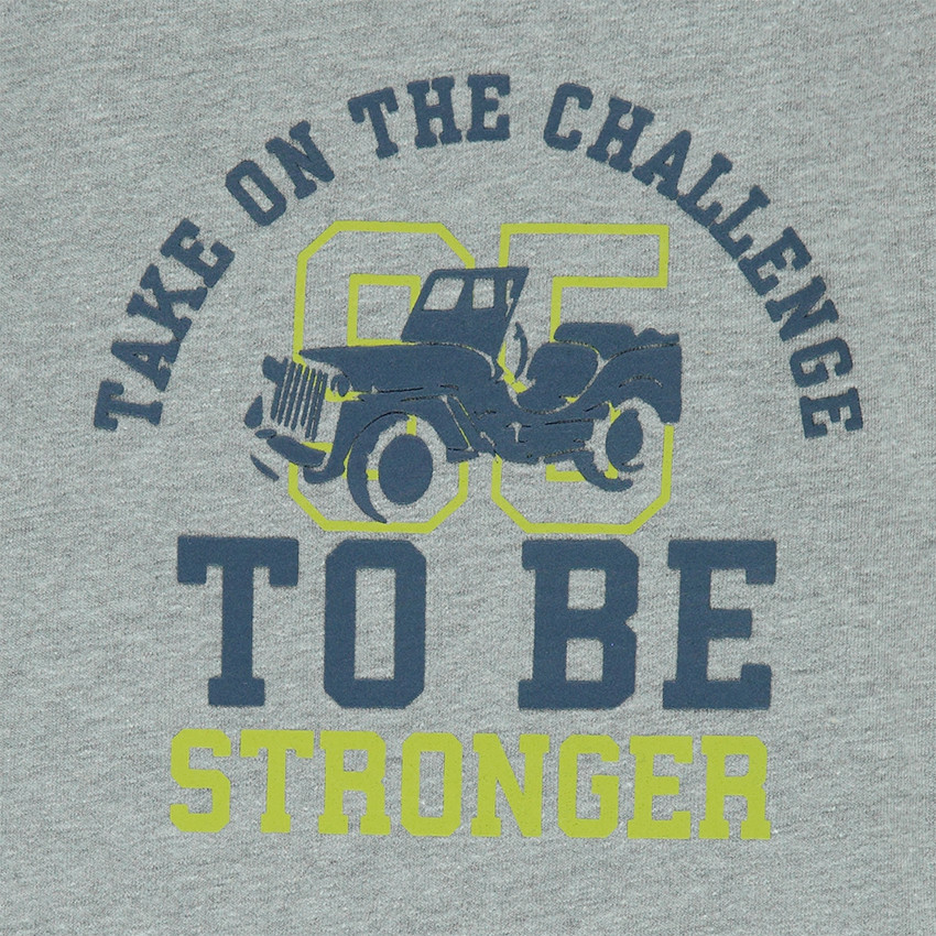 Μακρυμάνικη μπλούζα ρίγες με μιλιτέρ μοτίβο και στάμπα μπροστά 