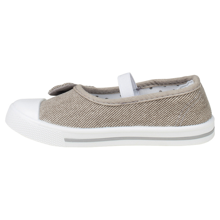 Υφασμάτινα μαλακά παπουτσάκια με λάστιχο και φιόγκο σε νούμερο από 28 έως 35 