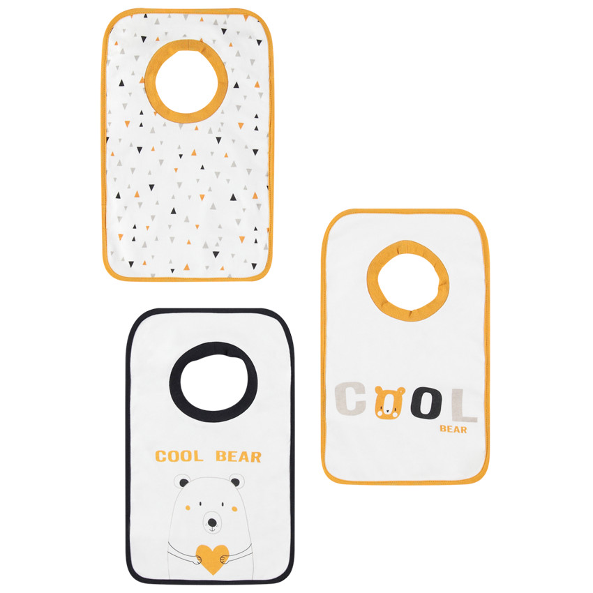 Σετ 3 σαλιάρες από ζέρσεϊ με φαντεζί μοτίβα 