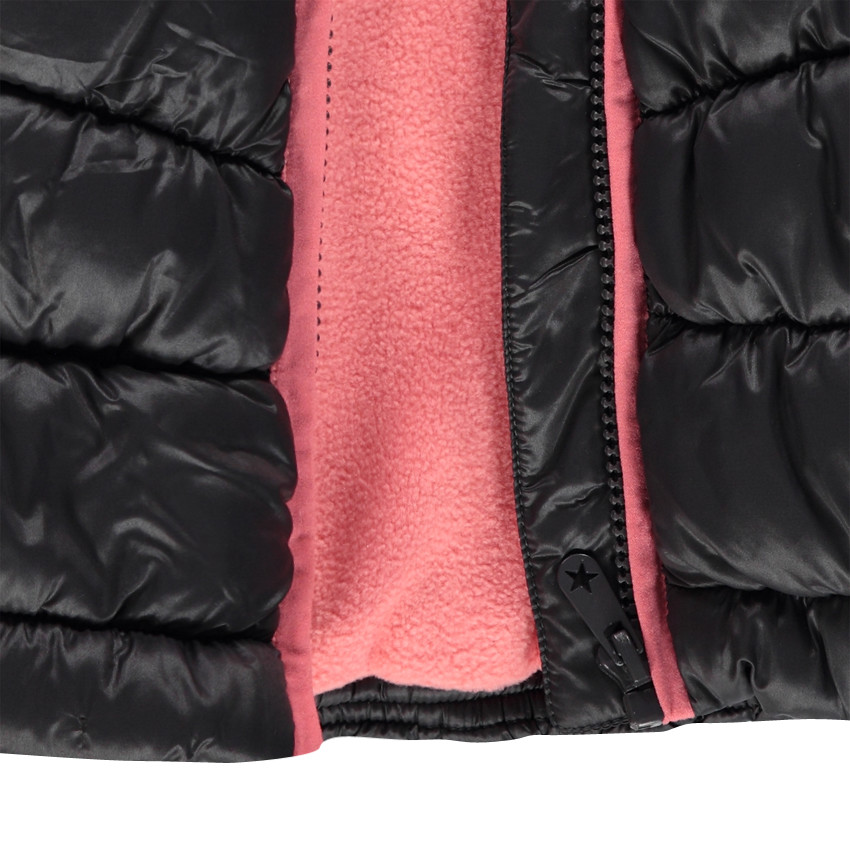 Καπιτονέ μπουφάν με κουκούλα από φλις επένδυση 