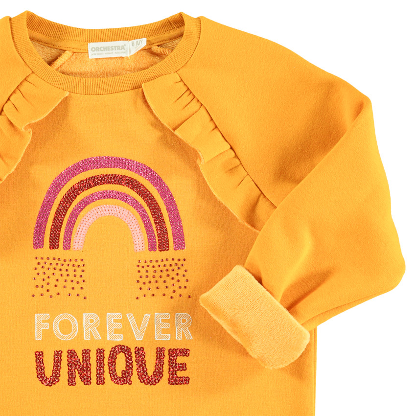 Φούτερ από φανέλα με επένδυση από sherpa και ουράνιο τόξο από πούλιες 