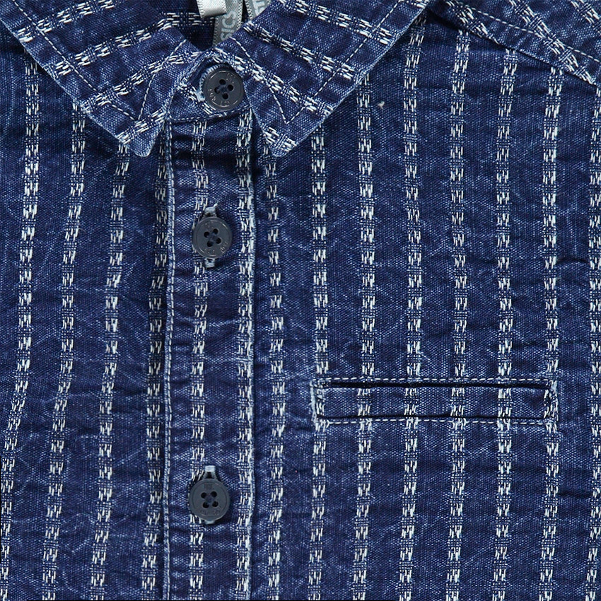 Μακρυμάνικο βαμβακερό πουκάμισο σε στιλ τζιν 