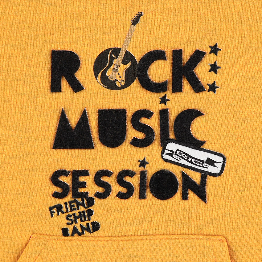 Φόρμα από φανέλα με τσέπη καγκουρό και τυπωμένο μήνυμα 