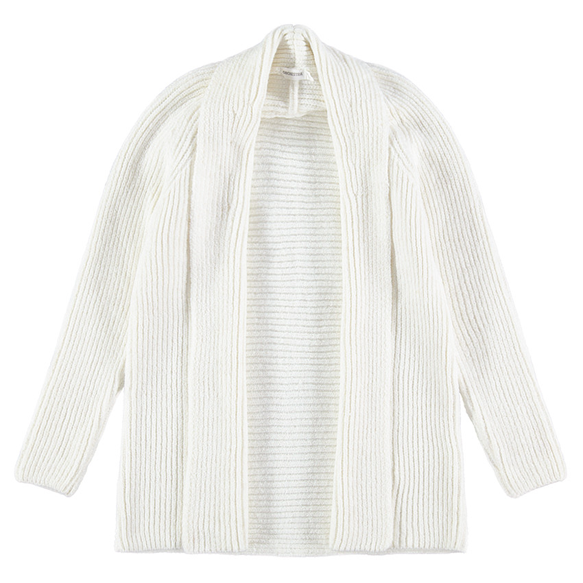 Παιδικά - Πλεκτή ζακέτα με ριγωτή πλέξη και μονοκόμματο γιακά 