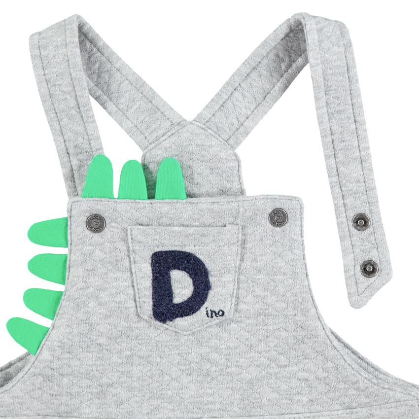 Σύνολο σαλοπέτα από φανέλα και μπλούζα με στάμπα δεινόσαυρο  