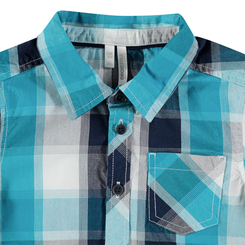 Μακρυμάνικο καρό πουκάμισο με τσέπη στο στήθος 