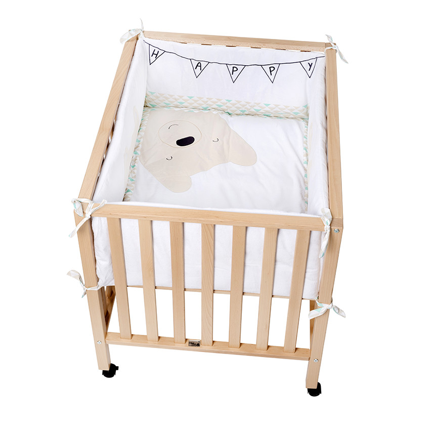 Tour de parc + tapis de parc en popeline motif ourson 