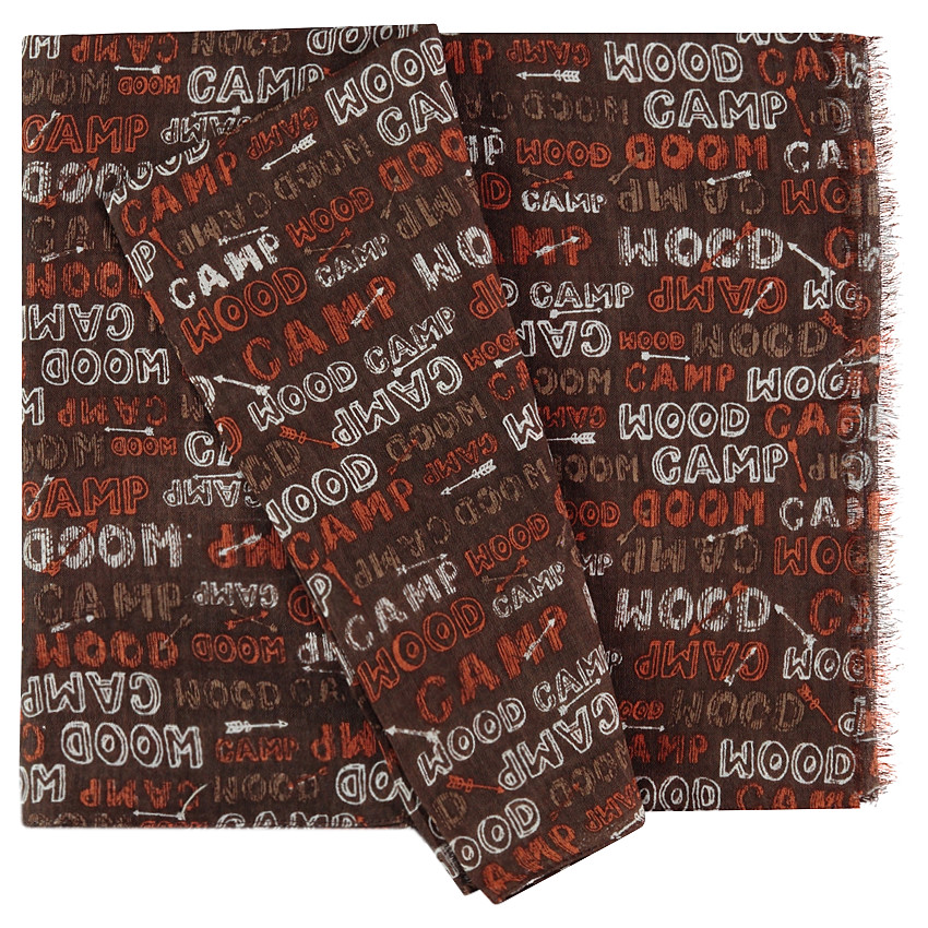 Φουλάρι από βουάλ βισκόζης με τυπωμένο κείμενο σε αντίθεση 