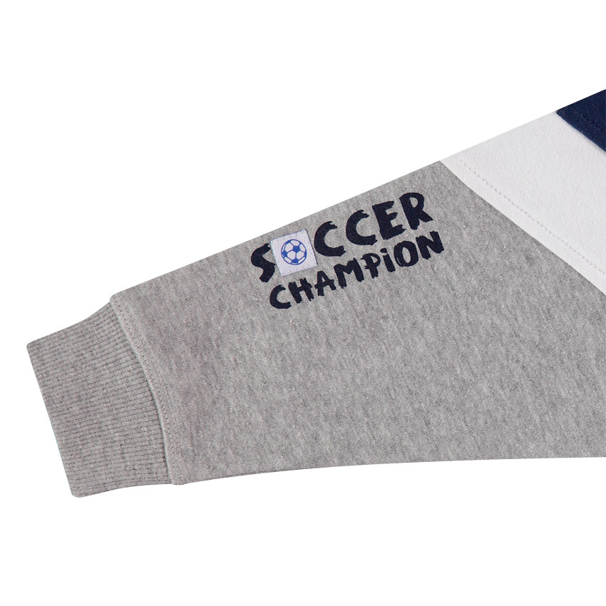 Φούτερ με κουκούλα από τρίχωμη φανέλα με τυπωμένα κείμενα  