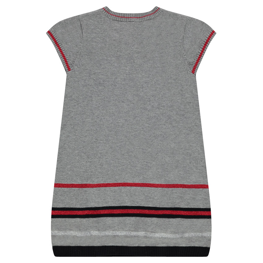 Παιδικά - Κοντομάνικο φόρεμα πλεκτό με μήνυμα με πούλιες 