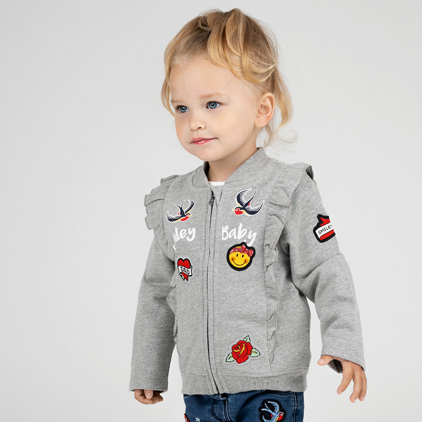 Φανελένια ζακέτα με βολάν και σήματα ©Smiley 