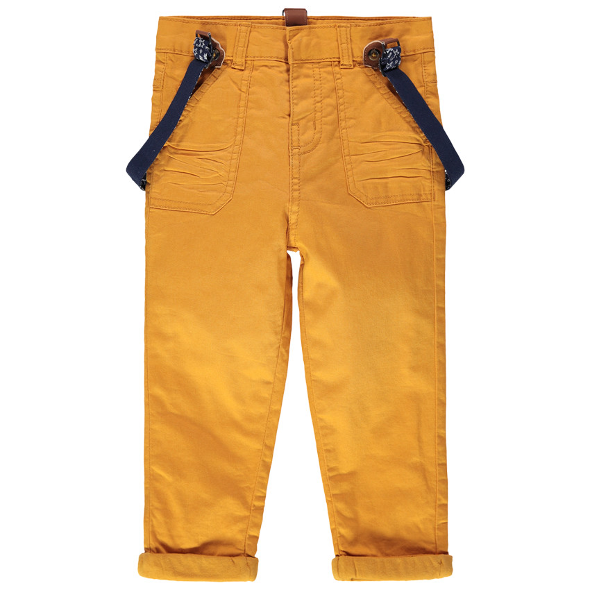 Βαμβακερό παντελόνι με ελαστικές αφαιρούμενες τιράντες 