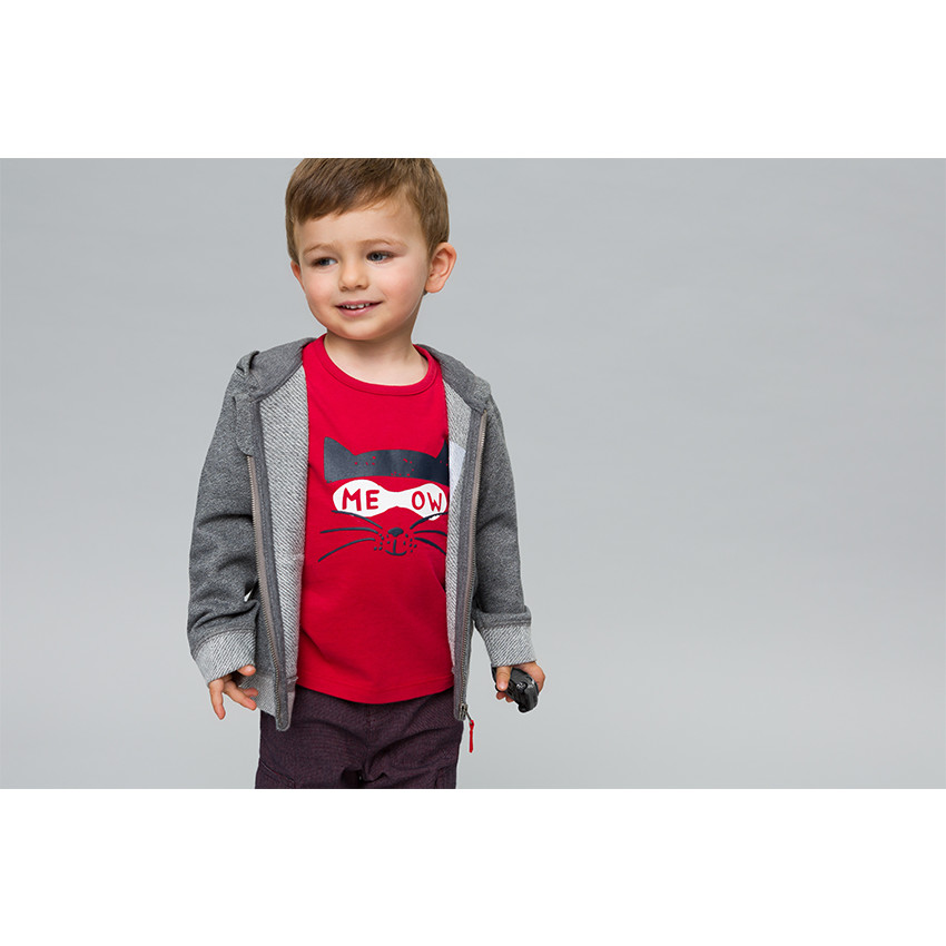 Ζακέτα με κουκούλα από φανέλα με ραμμένα σήματα 