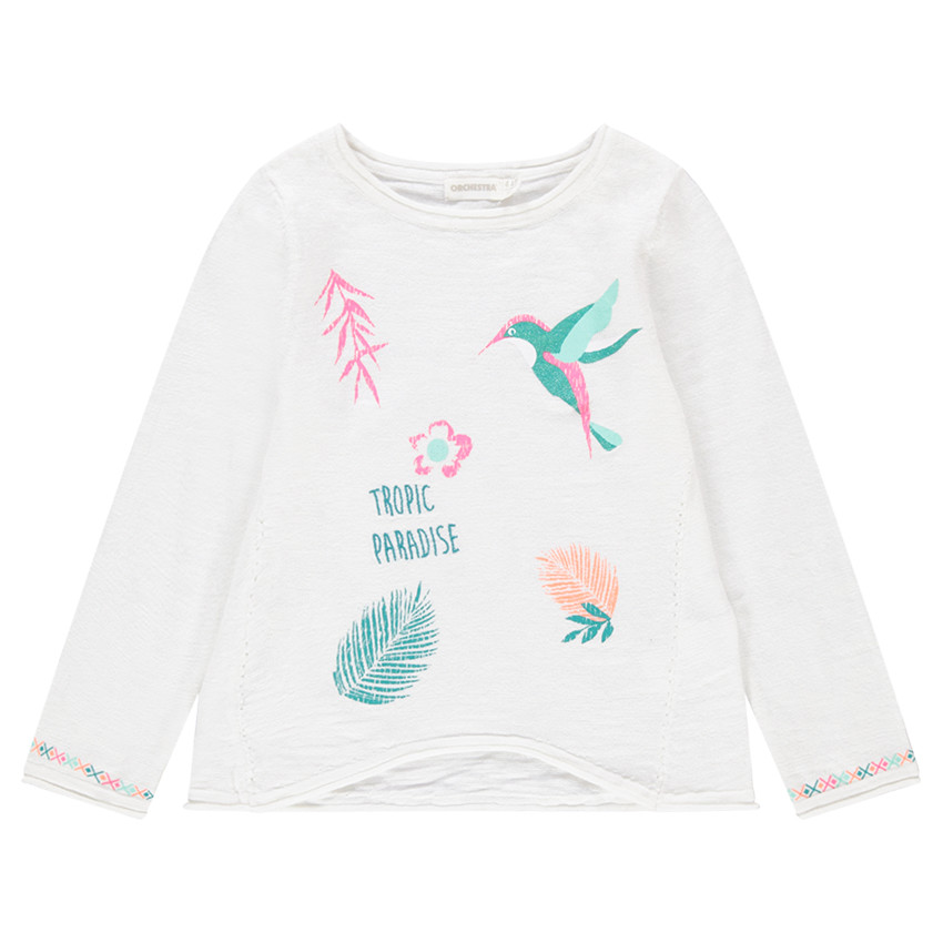 Πλεκτό με κεντημένα μοτίβα και στάμπες 