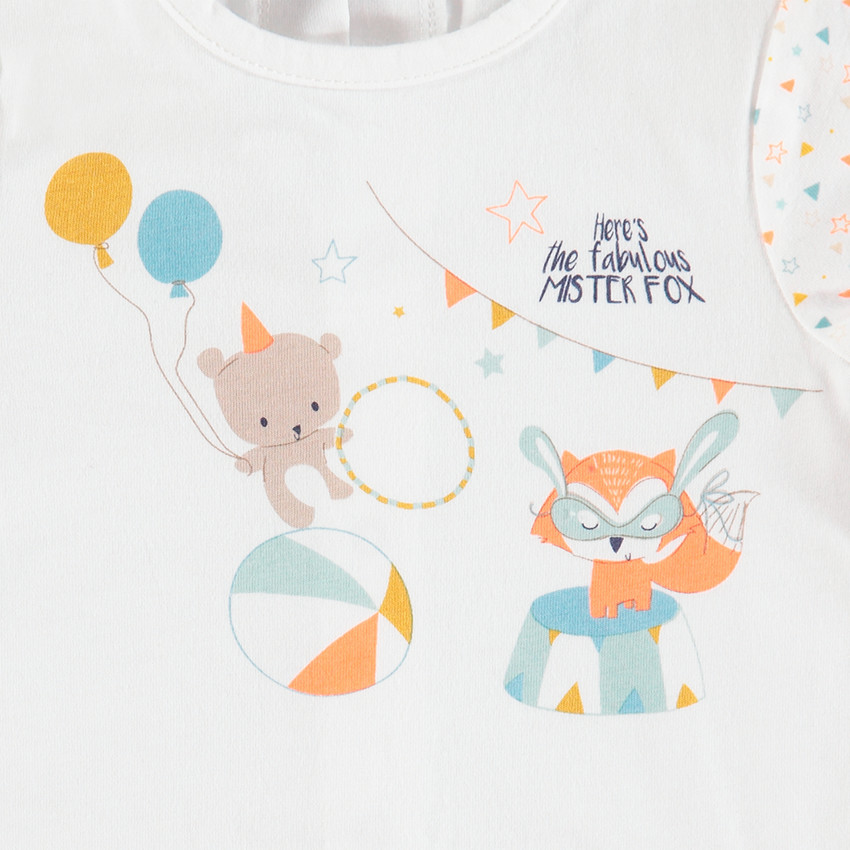 Σύνολο βελούδινο παντελόνι, μπλούζα με στάμπα και γιλέκο από λεπτό sherpa 