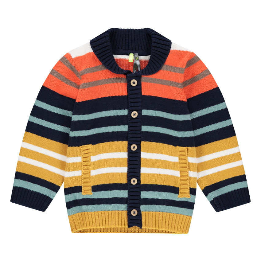 Πλεκτή ζακέτα με ζακάρ ρίγες 