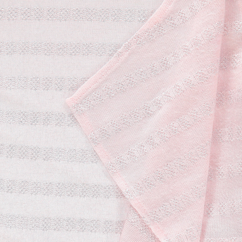 Πλεκτή ζακέτα με ζακάρ ρίγες και φαντεζί φύλλα 