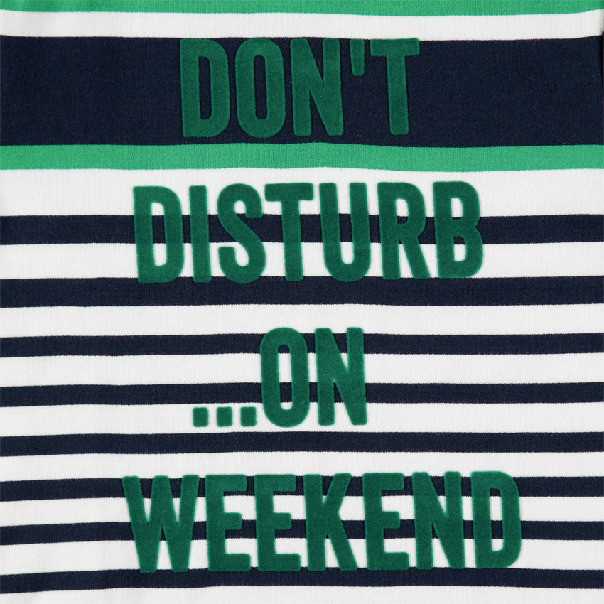 Παιδικά - Μαρινιέρα με πράσινες ρίγες και γράμματα από βελούδο 