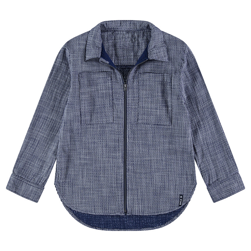 Μακρυμάνικο βαμβακερό πουκάμισο με φερμουάρ 