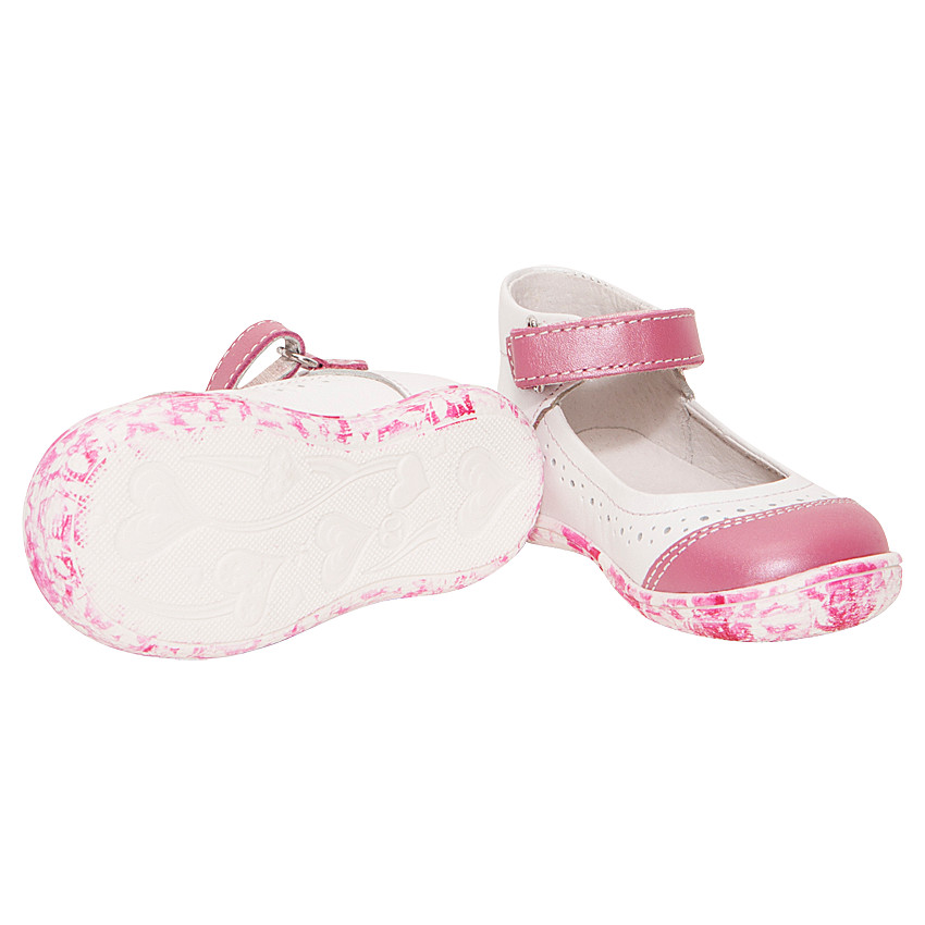 Δίχρωμα δερμάτινα παπούτσια με τυπωμένα λουλούδια στη σόλα 