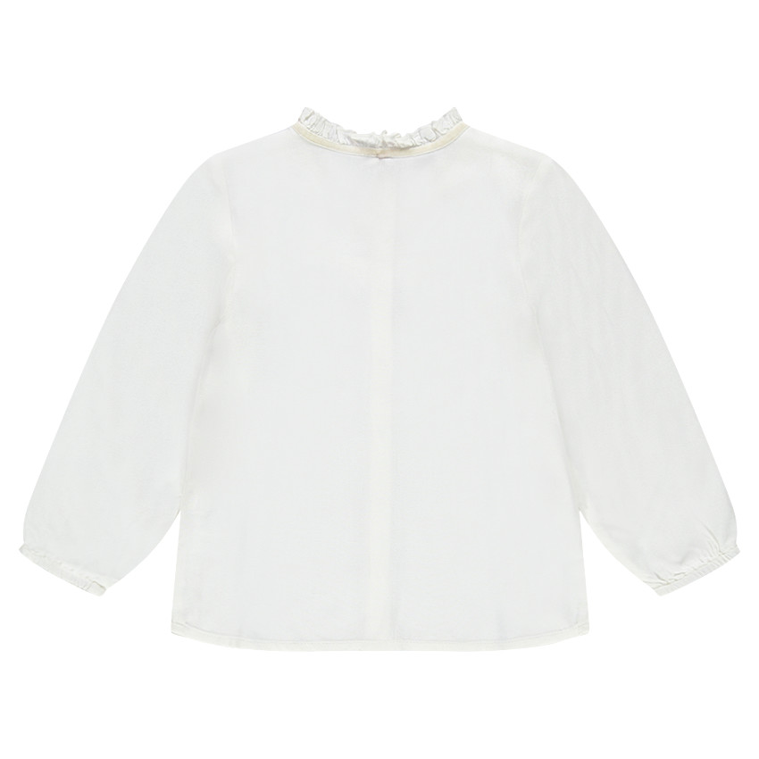 Πουκάμισο με χυτή γραμμή, βολάν και κεντημένο πλαστρόν 