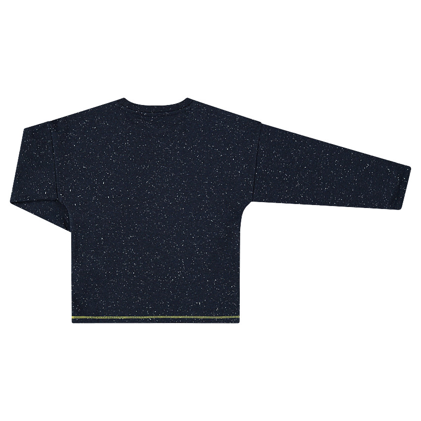 Μακρυμάνικη μπλούζα ζέρσεϊ μελανζέ με τυπωμένα σύμβολα 