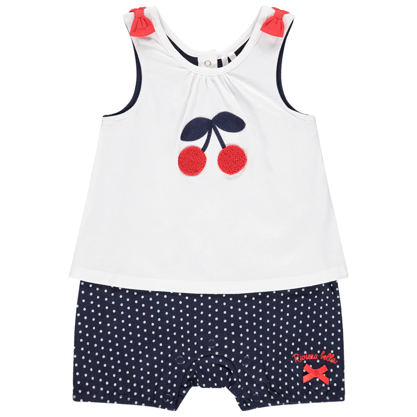 Κοντό φόρμακι σε βιολογικό βαμβάκι με μοτίβο κερασιάς 