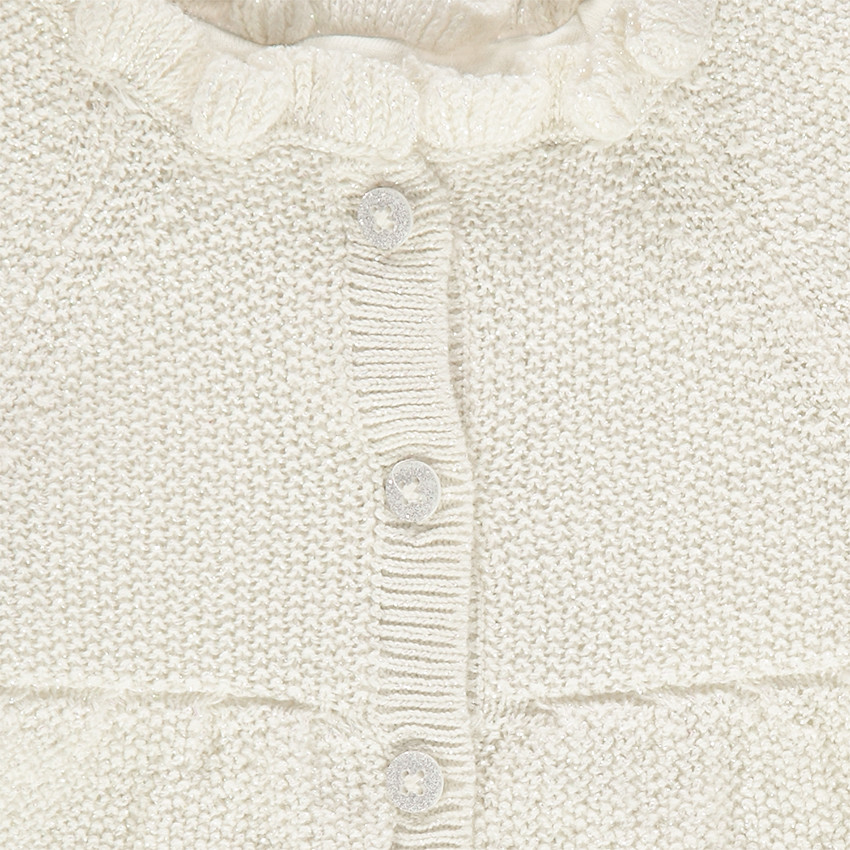 Πλεκτή ζακέτα μελανζέ με γυαλιστερό νήμα και λαιμόκοψη με διακοσμητικό σχέδιο 