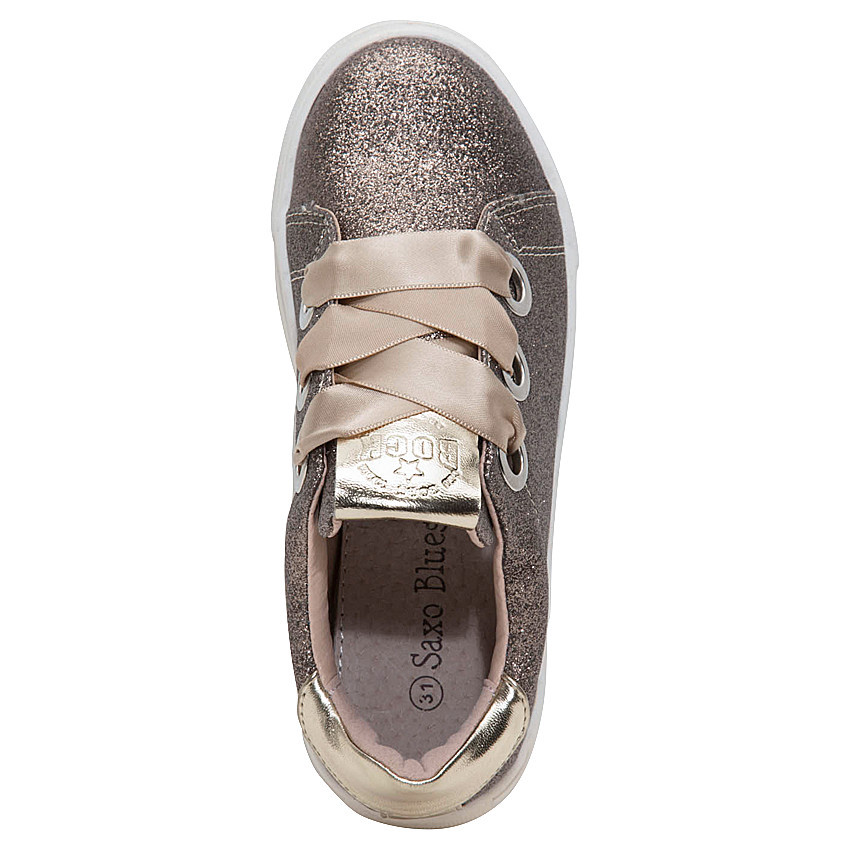 Χαμηλά αθλητικά παπούτσια με πούλιες και σατέν κορδόνια 