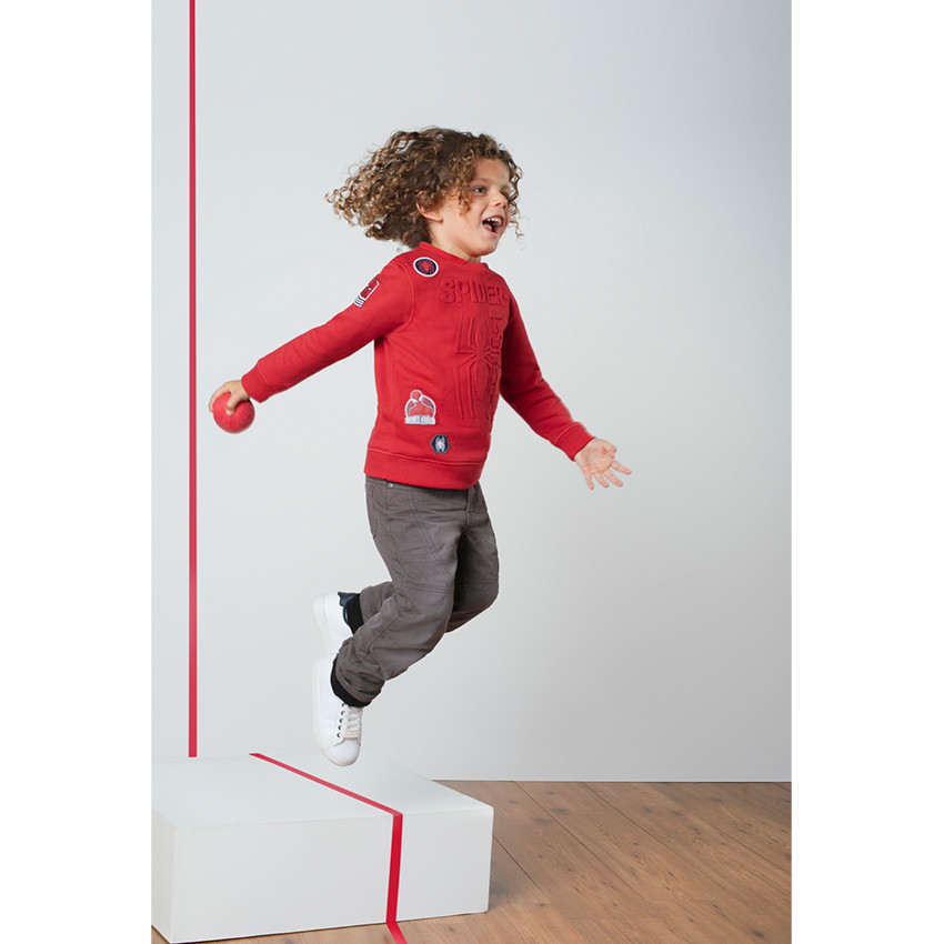 Ίσιο παντελόνι από βαμβακερή ποπλίνα με επένδυση φλις 