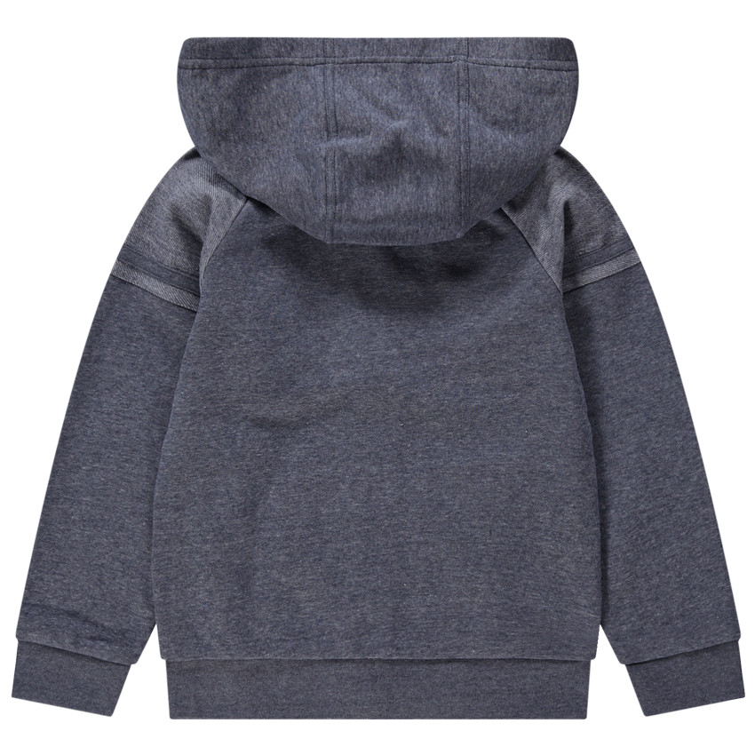 Παιδικά - Ζακέτα από μελανζέ φανέλα με κουκούλα και κεντημένα γράμματα 