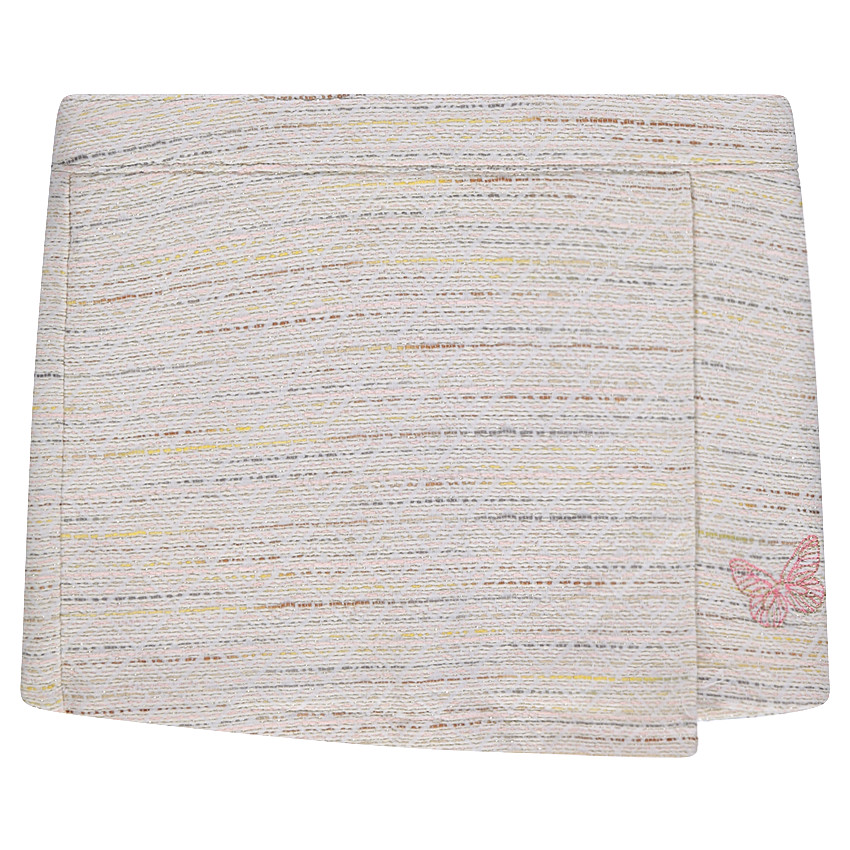 Βαμβακερή φούστα φάκελος με όψη τουίντ και κεντημένη πεταλούδα 