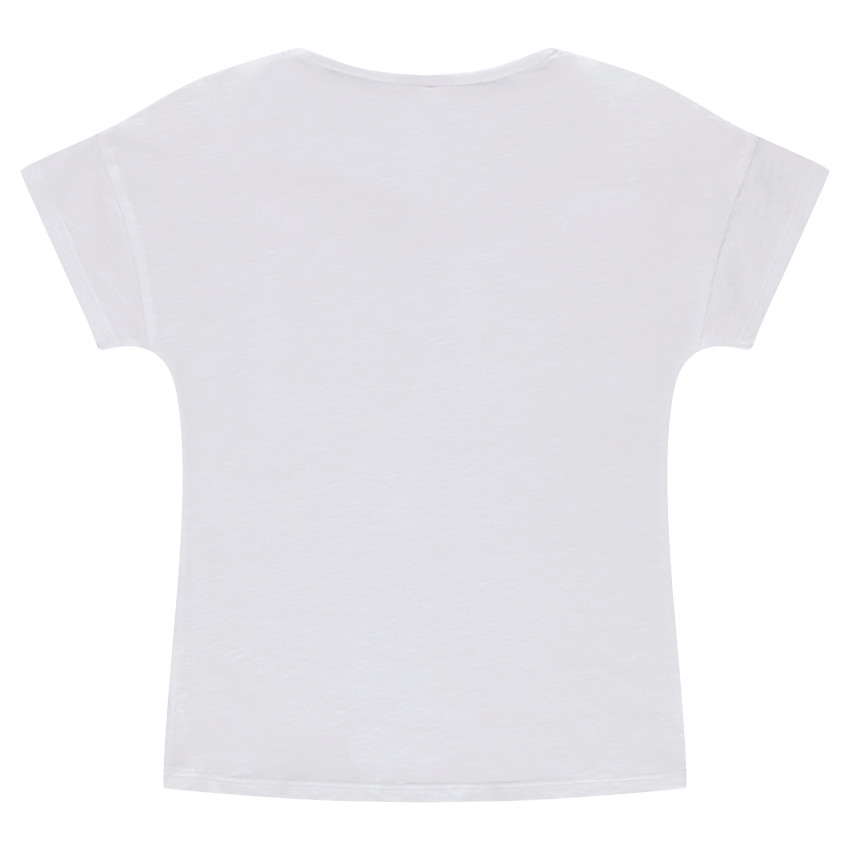 Κοντομάνικη μπλούζα με κεντημένα λουλούδια 