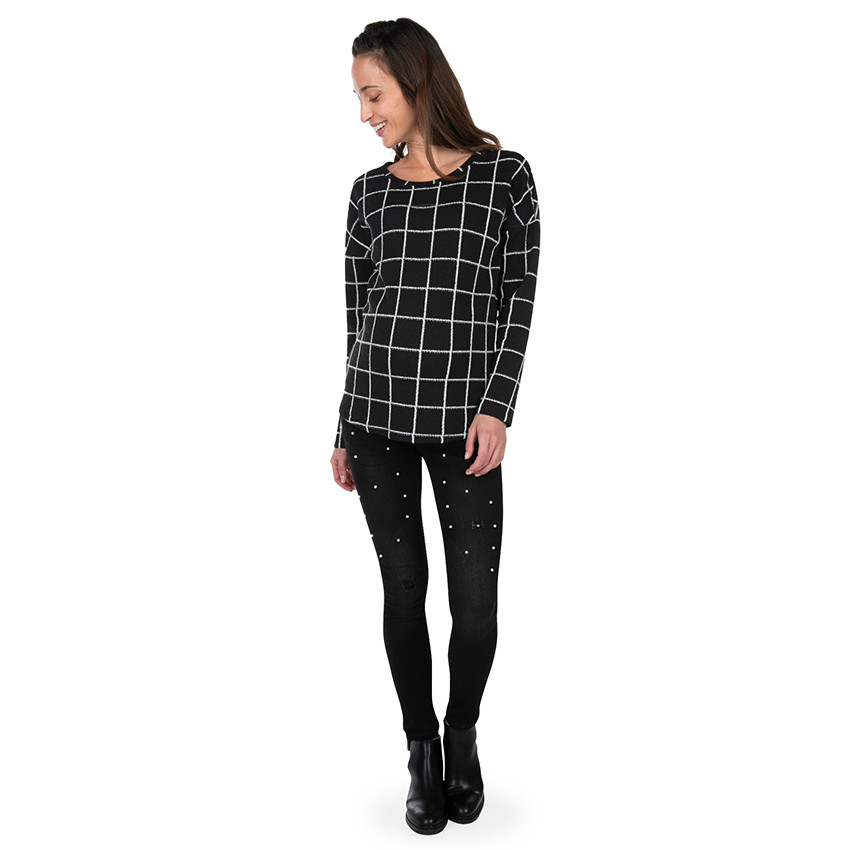 Φανελένιο φούτερ εγκυμοσύνης καρό  