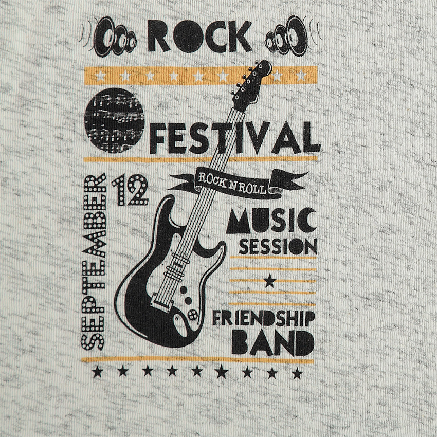 Μακρυμάνικη μπλούζα 2 σε 1 με τυπωμένα κείμενα και κιθάρα 