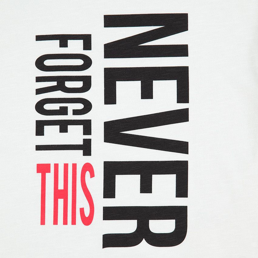 Παιδικά - Μακρυμάνικη λευκή μπλούζα με τυπωμένο κείμενο 