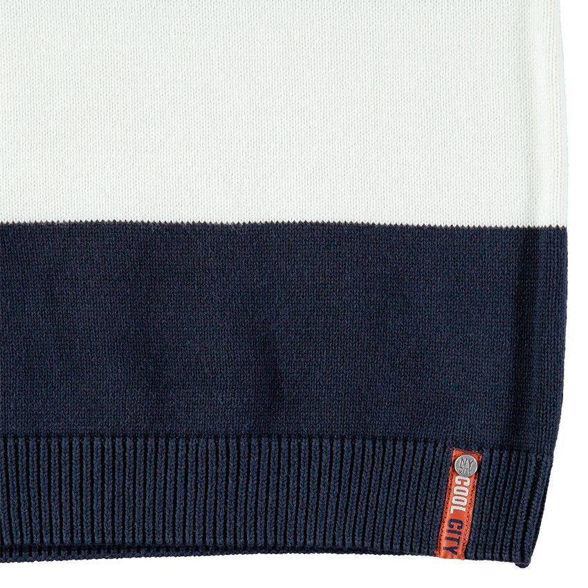 Παιδικά - Πλεκτό πουλόβερ με λωρίδες σε αντίθεση 