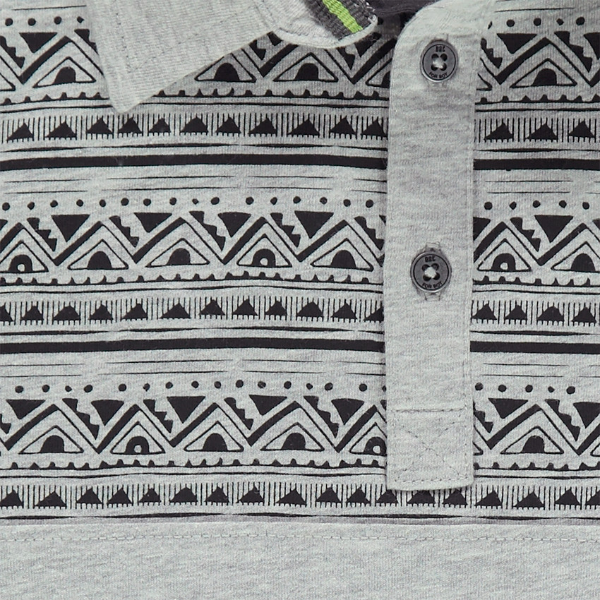 Παιδικά - Κοντομάνικο πόλο από ζέρσεϊ με έθνικ μοτίβο 