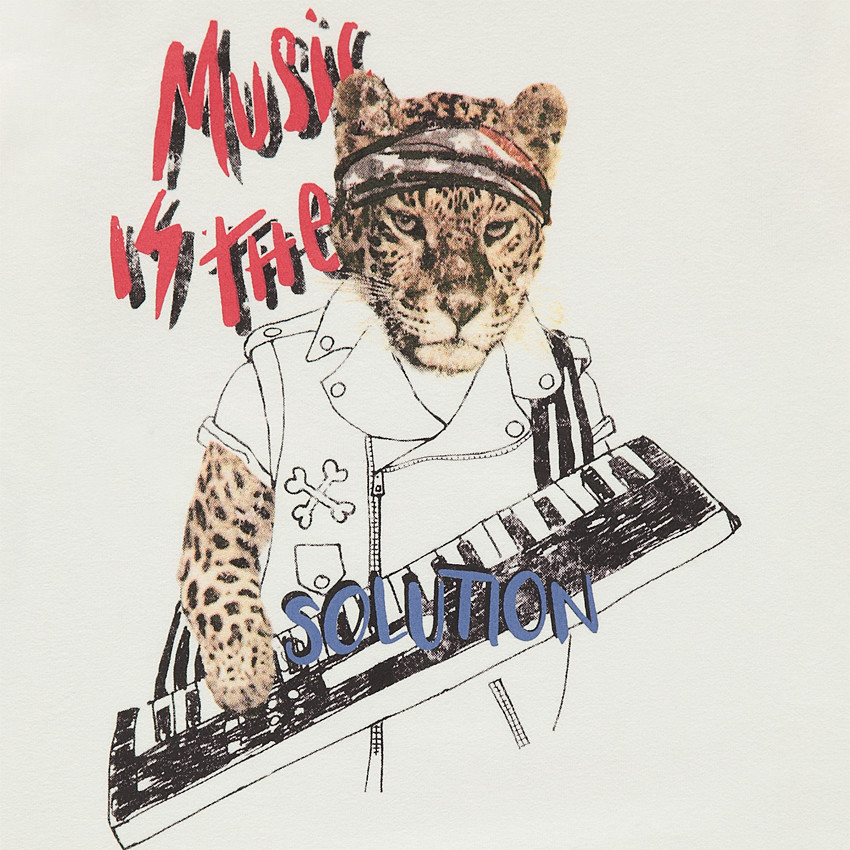 Μακρυμάνικη μπλούζα από ζέρσεϊ με διακοσμητική στάμπα 