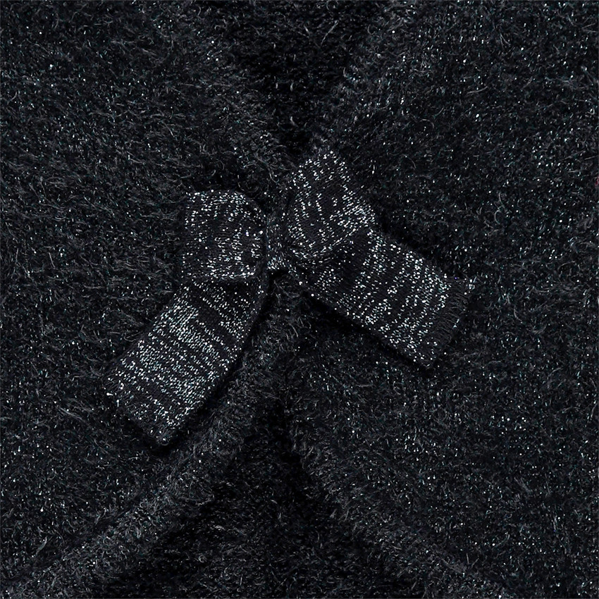 Παιδικά - Πλεκτή ζακέτα με γυαλιστερό νήμα και φιόγκο μπροστά 