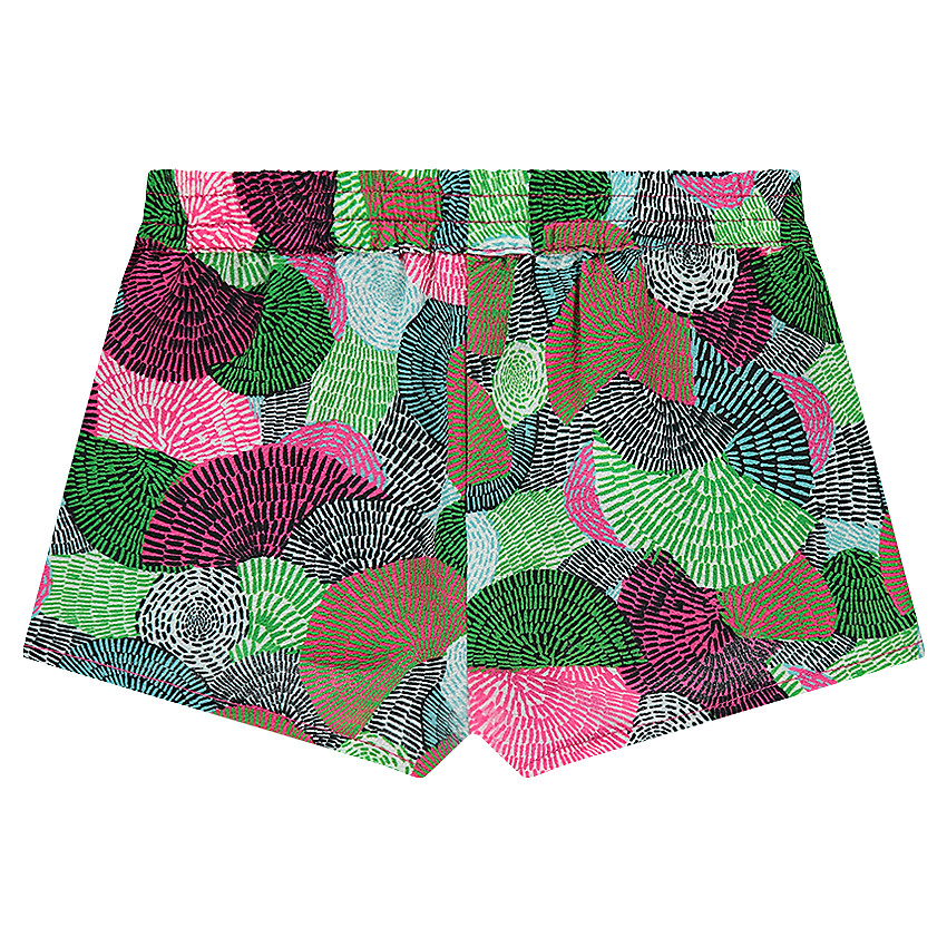 Φαρδύ σορτς με κρόσσια από κρεπ με γεωμετρικό σχέδιο  