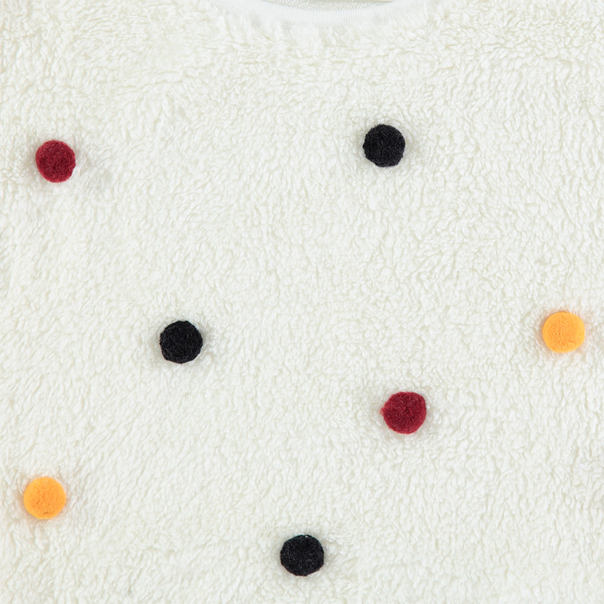 Φούτερ από σέρπα με ραμμένα πολύχρωμα πομ πον  