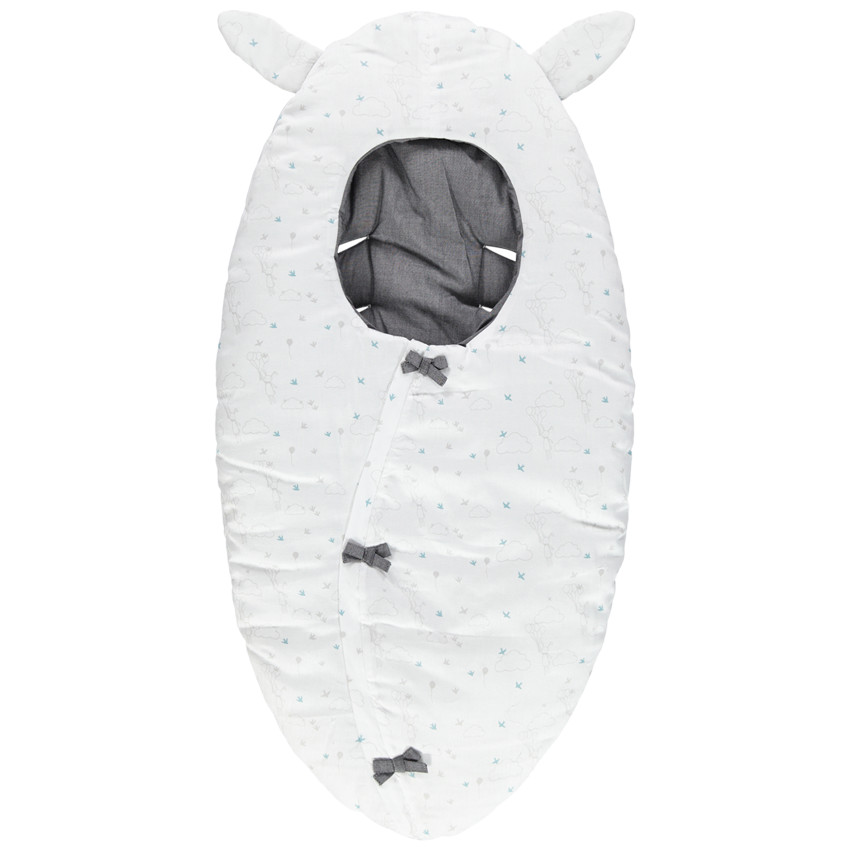 Βαμβακερός υπνόσακος με ανάγλυφα αυτάκια και επένδυση σε αντίθεση 