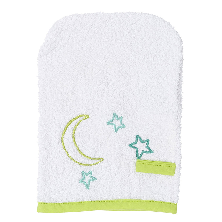 Set de bain : cape et gant de toilette en coton éponge 